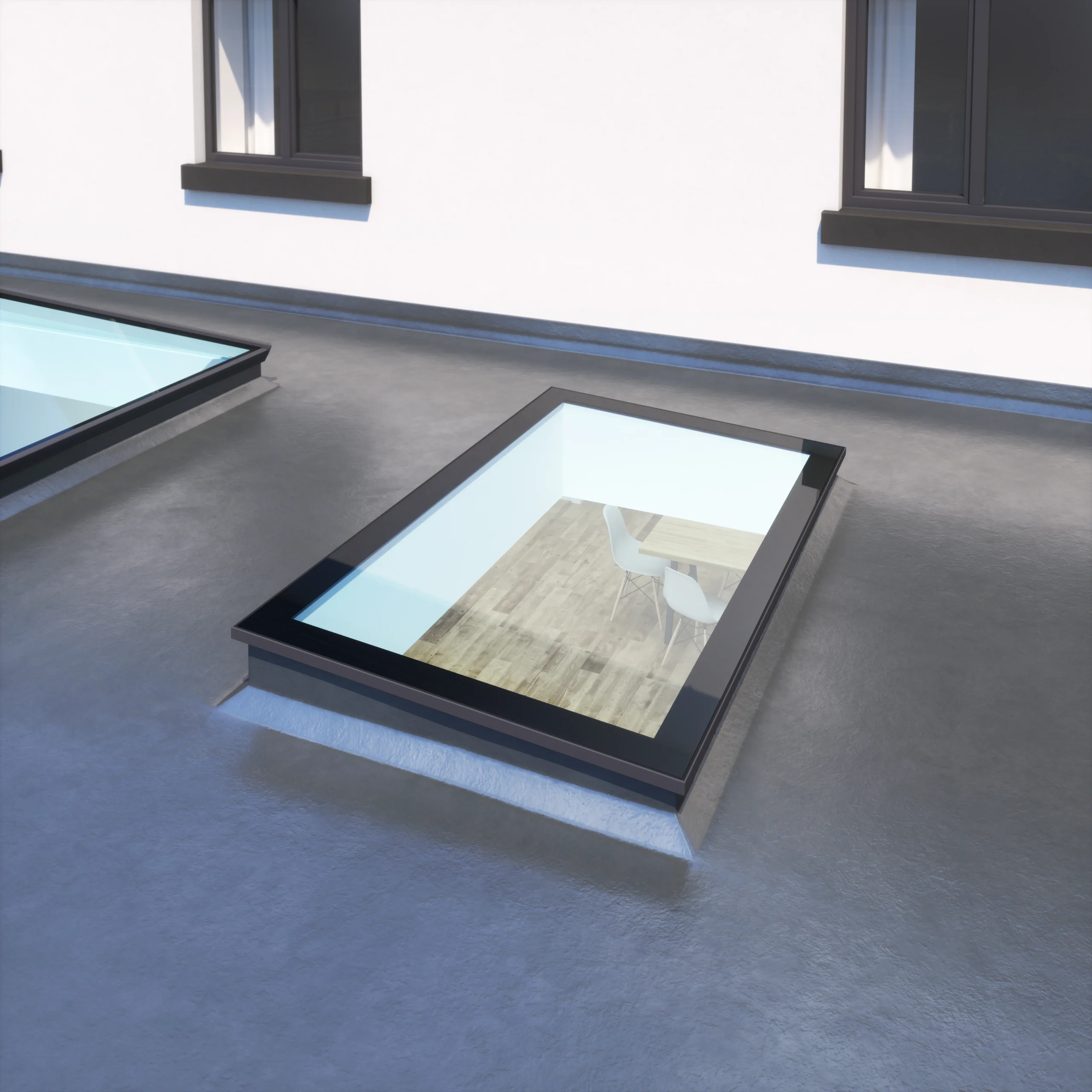 Platdakraam in een platdak