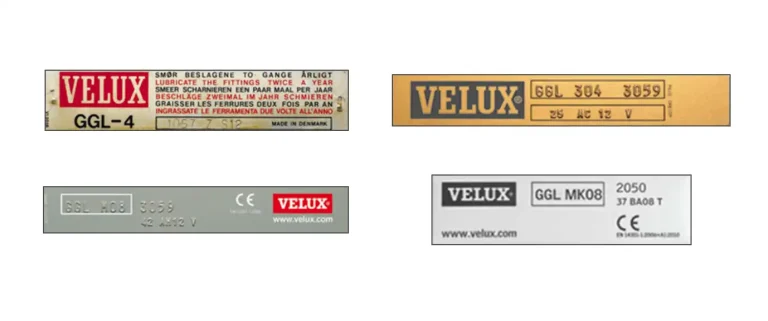 Velux typeplaatjes overzicht
